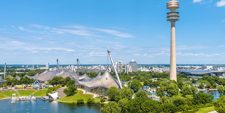 Blick auf den Olympiapark in München